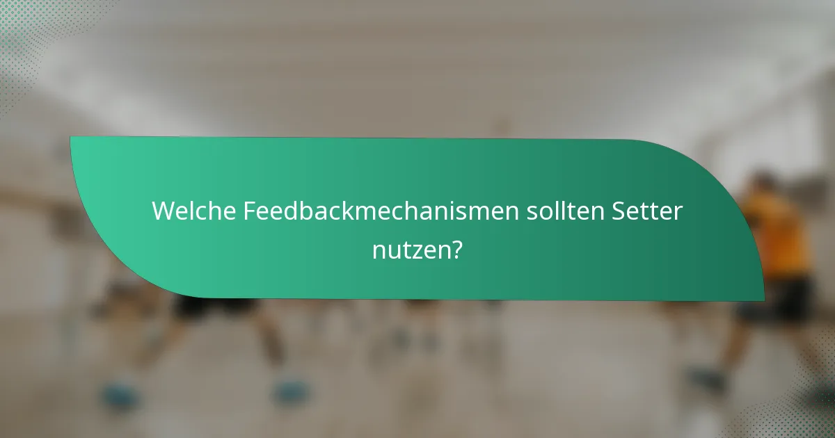Welche Feedbackmechanismen sollten Setter nutzen?