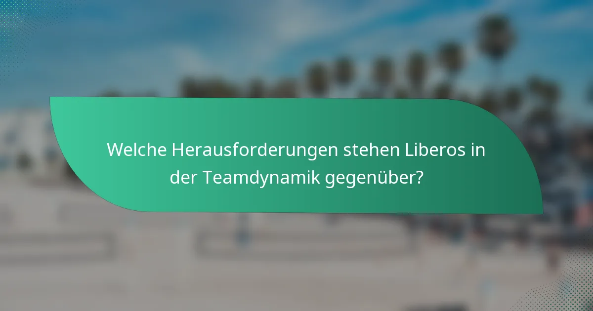 Welche Herausforderungen stehen Liberos in der Teamdynamik gegenüber?