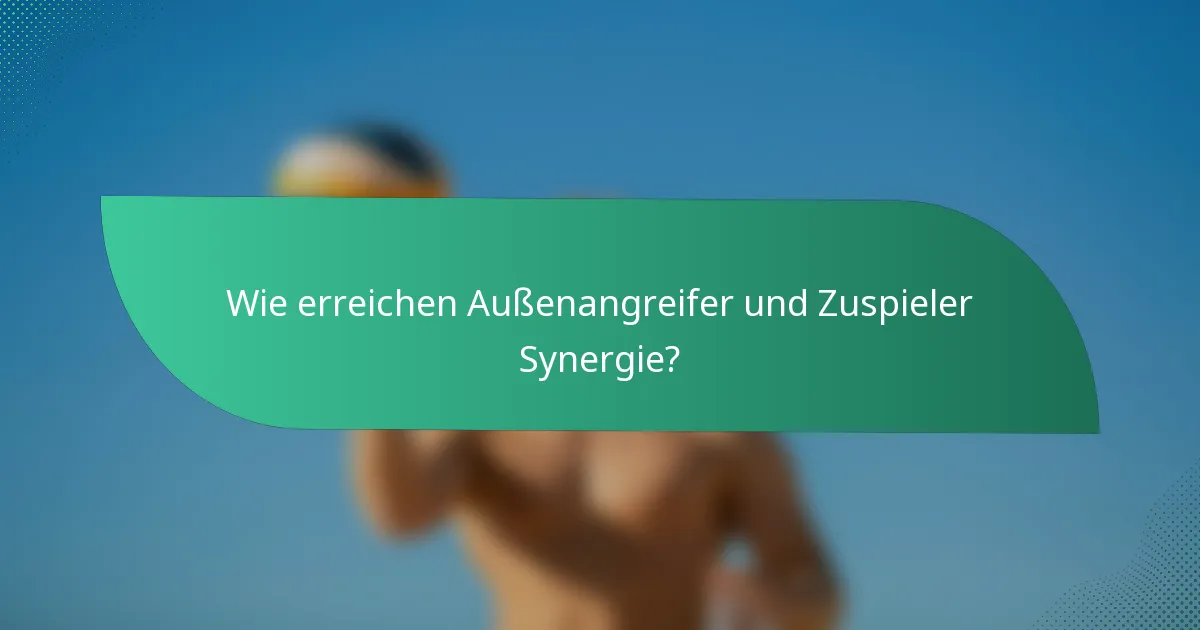 Wie erreichen Außenangreifer und Zuspieler Synergie?