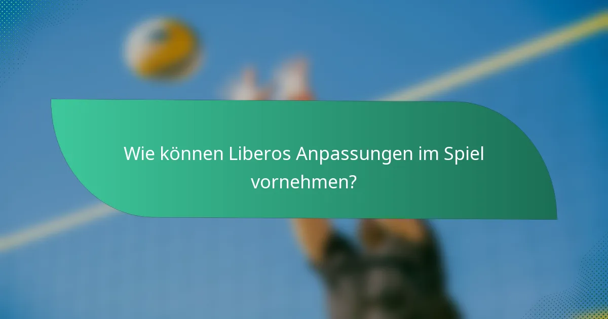 Wie können Liberos Anpassungen im Spiel vornehmen?