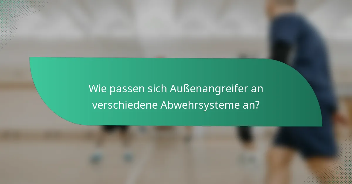 Wie passen sich Außenangreifer an verschiedene Abwehrsysteme an?