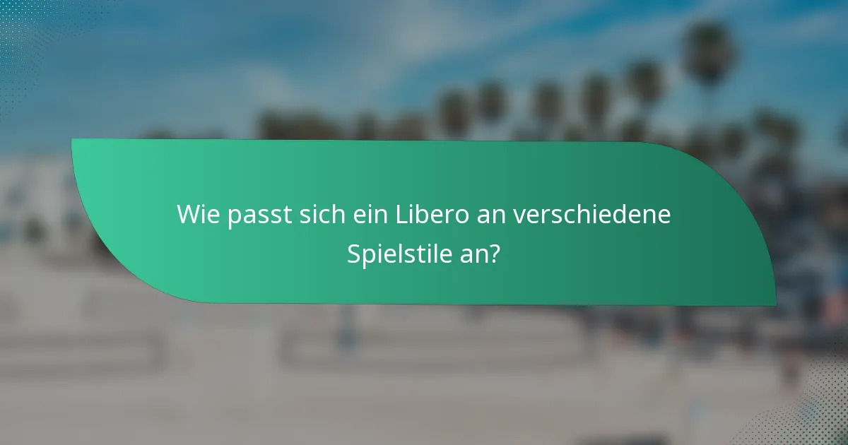 Wie passt sich ein Libero an verschiedene Spielstile an?
